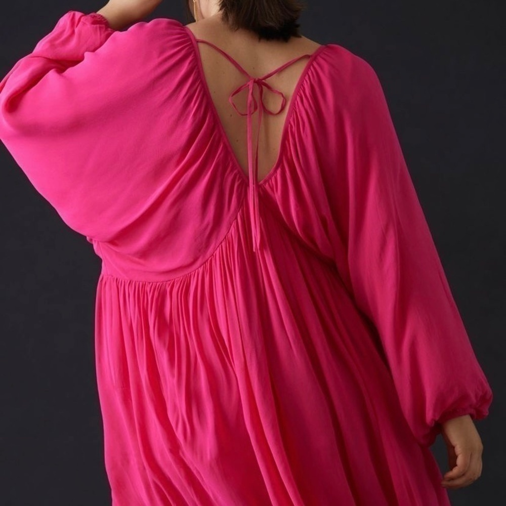 Anthropologie Forever That Girl Sheer Flowy Mini Dress in Pink NWT